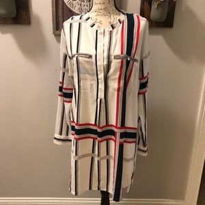 Super cute geometric pattern shirt dress